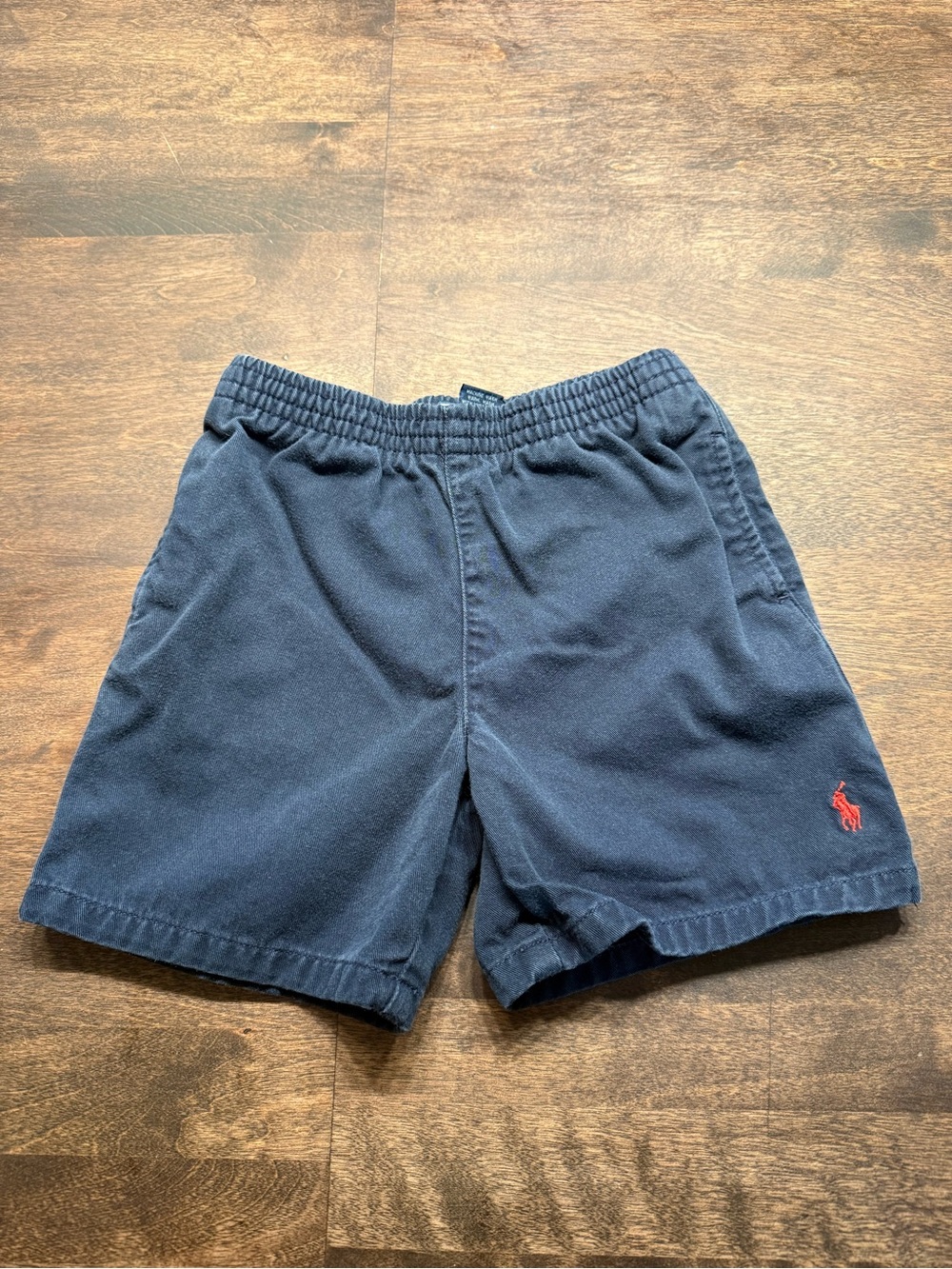 Ralph Lauren Navy Cotton Kids Navy Shorts with Red Pony